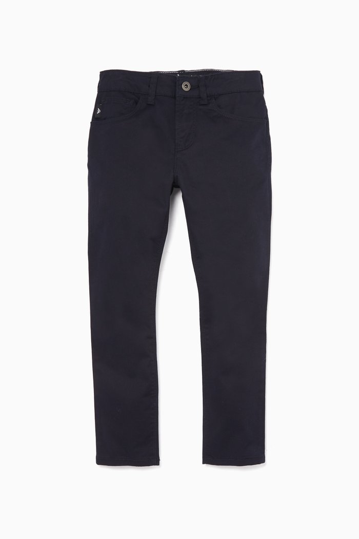 

Navy Cotton-Gabardine Pants, Blue