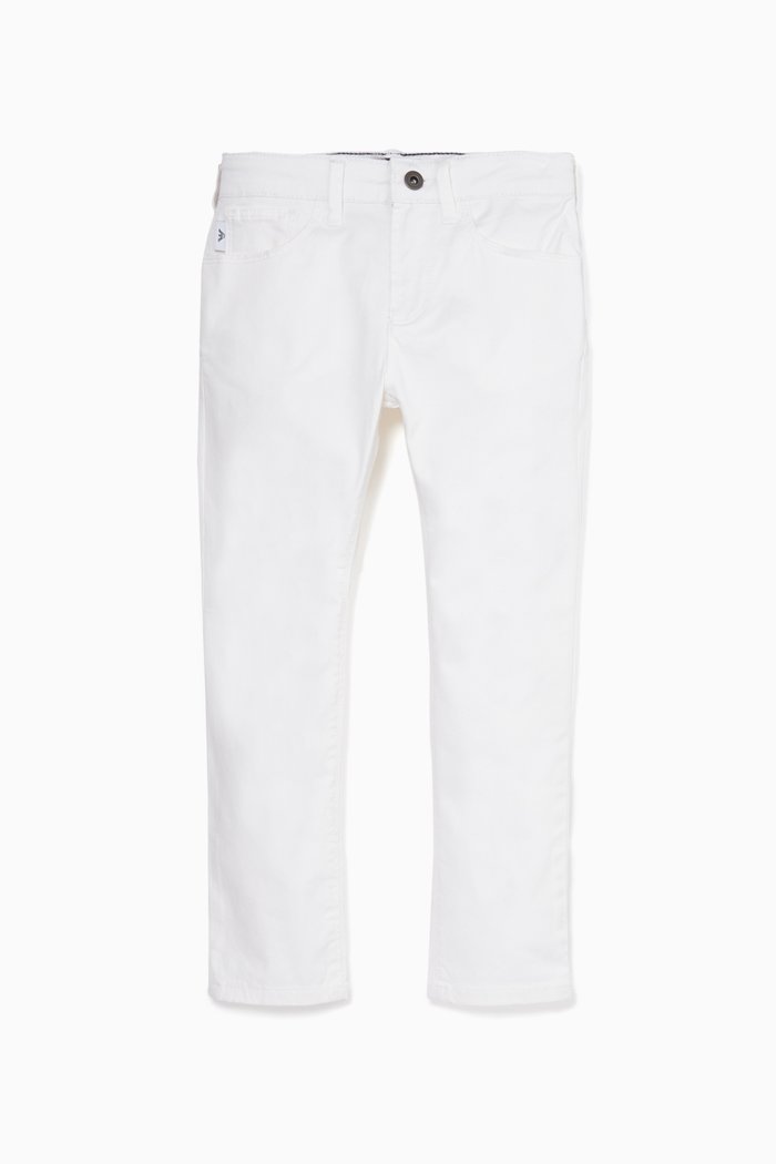 

White Cotton-Gabardine Pants