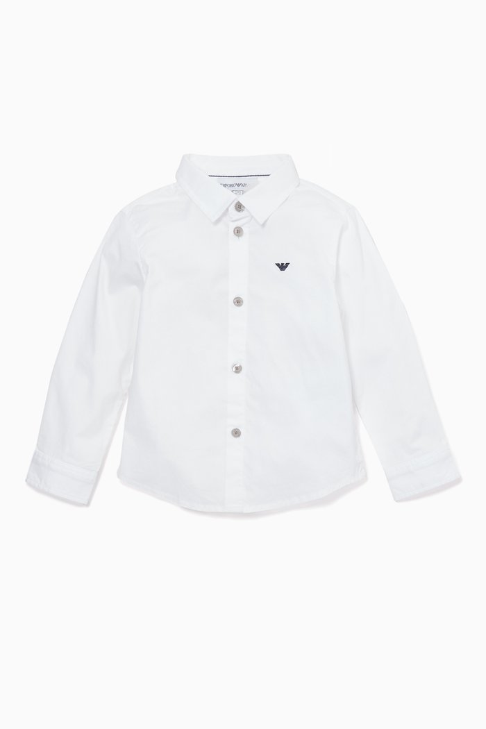 White Embroidered-Logo Shirt