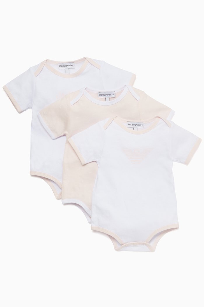 

3-Piece Logo Print Bodysuit Set, Pink