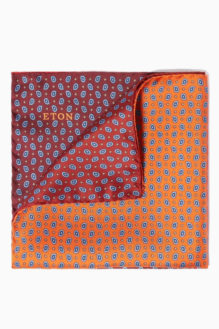 

Red Paisley Four-Square Silk Pocket Square