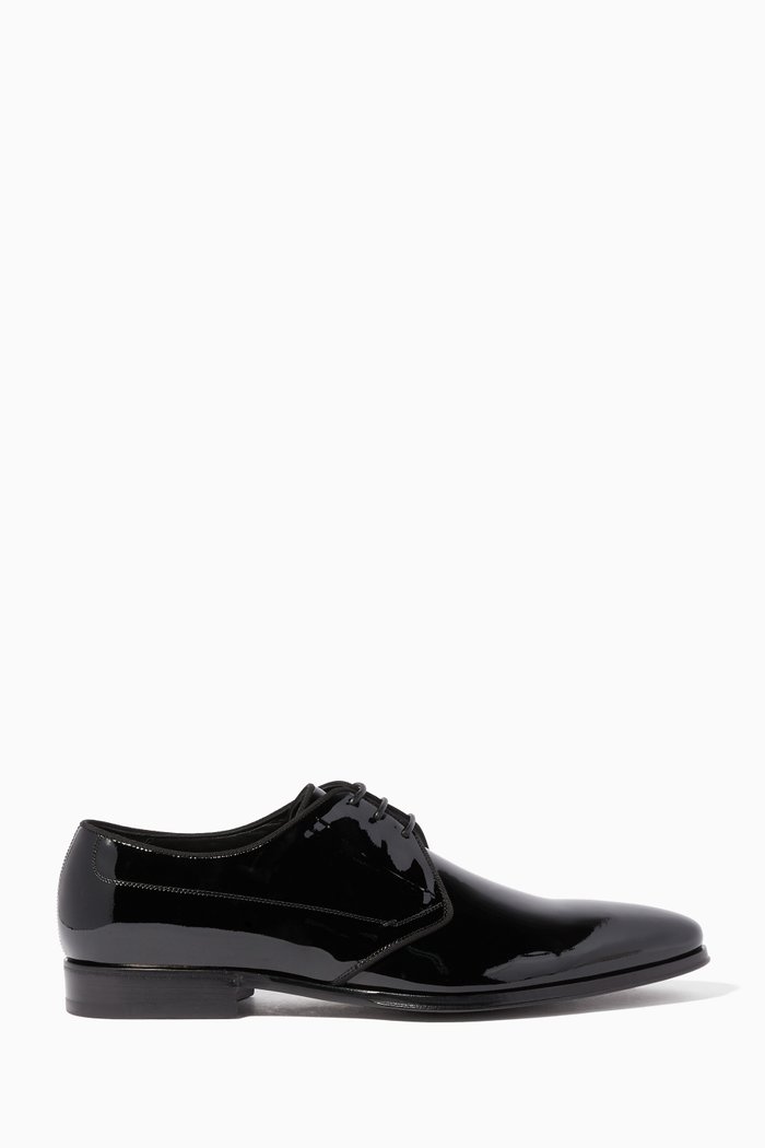Black Como Patent Lace Up Shoes