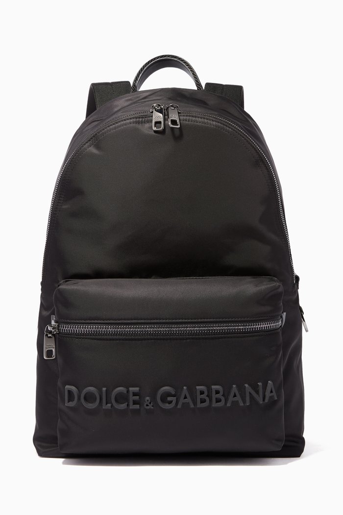 

Black Nylon 3D Logo Backpack