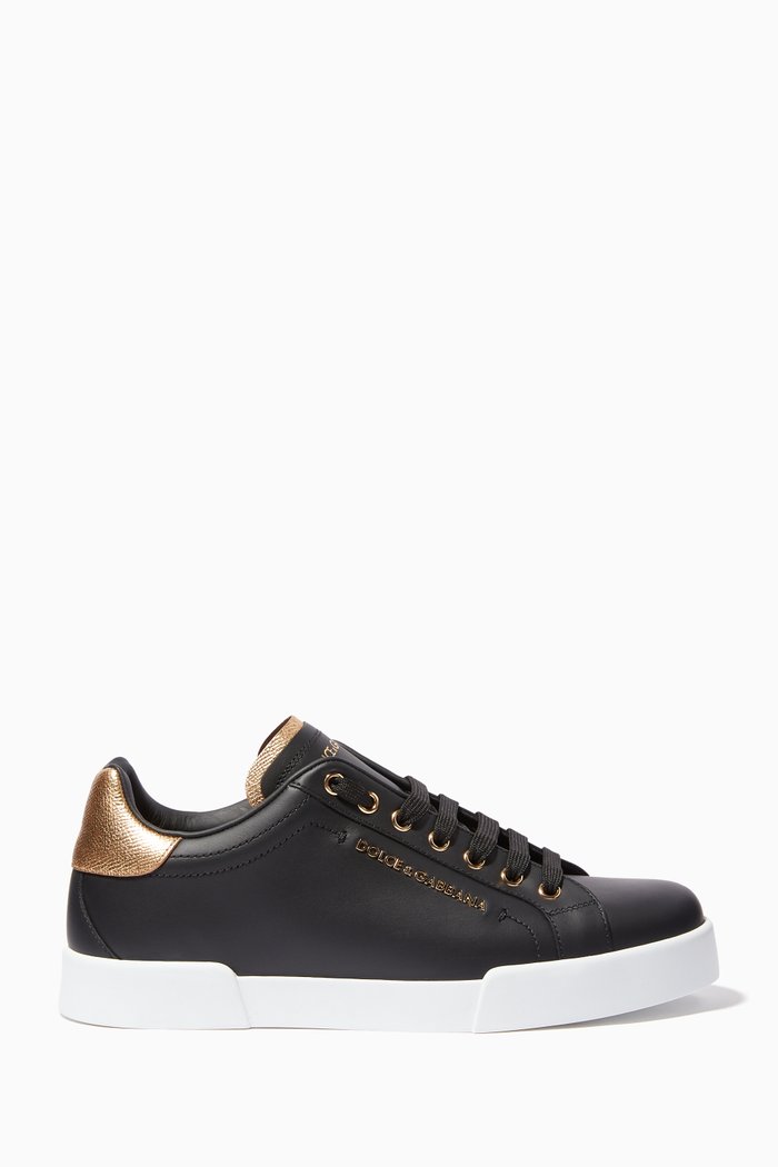 

Classic Logo Leather Sneakers, Black