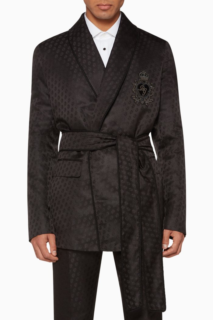 

Black Jacquard Tuxedo Jacket