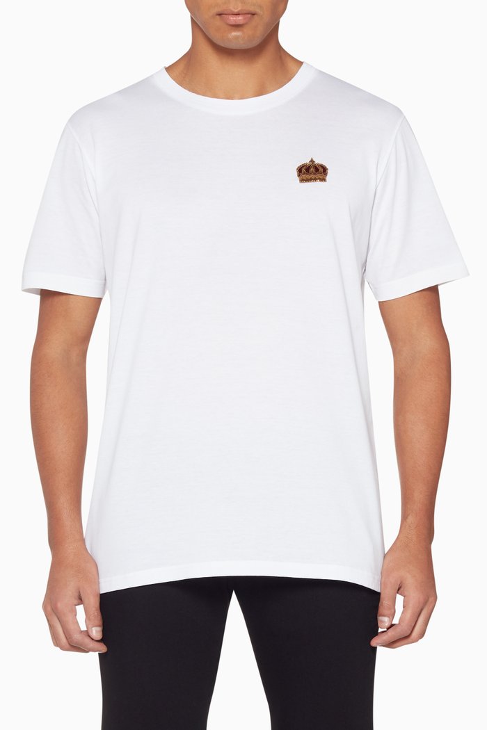 

White Jersey Embroidered Crown T-Shirt