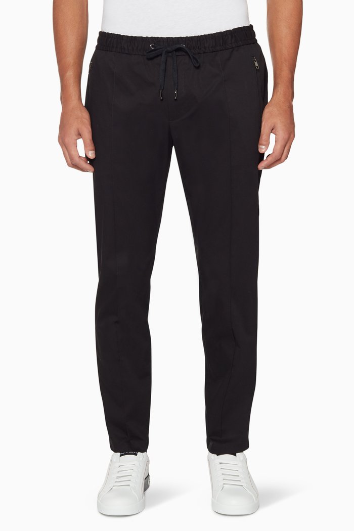 

Black Plaque Drawstring Pants