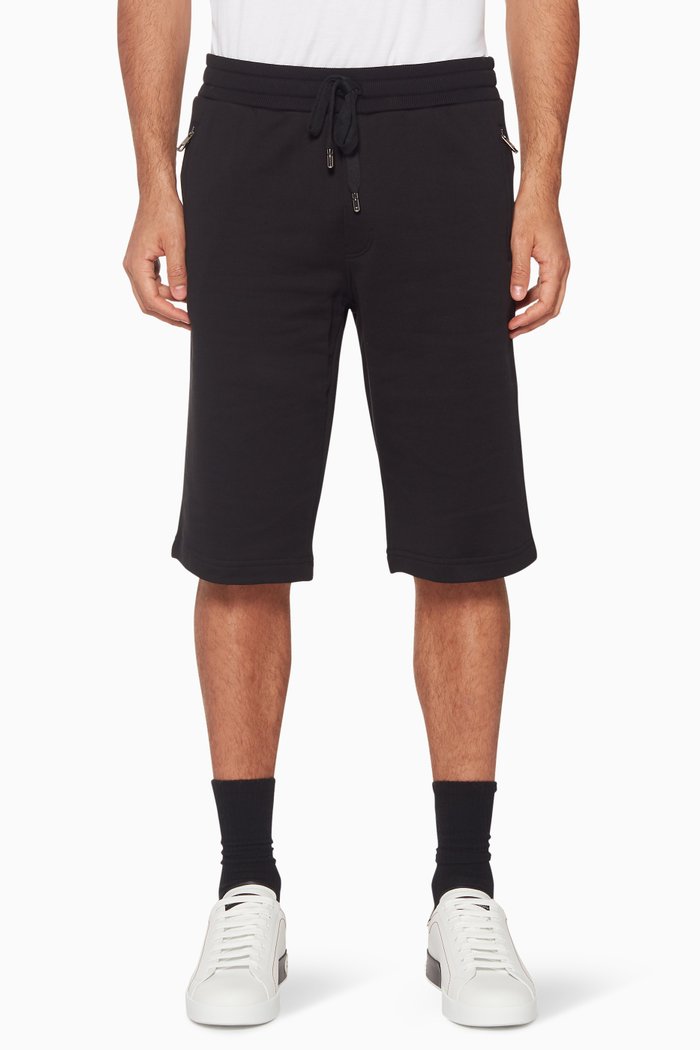 

Black Metal Logo Cotton Shorts