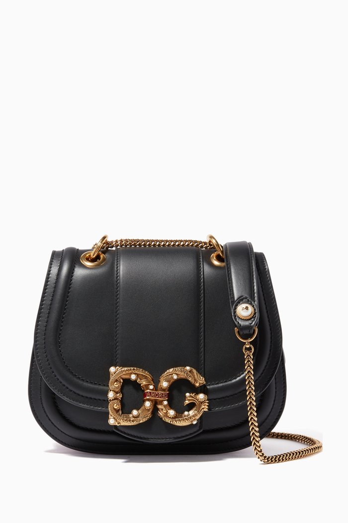 

Amore Cross-Body Logo Embellished Bag, Black