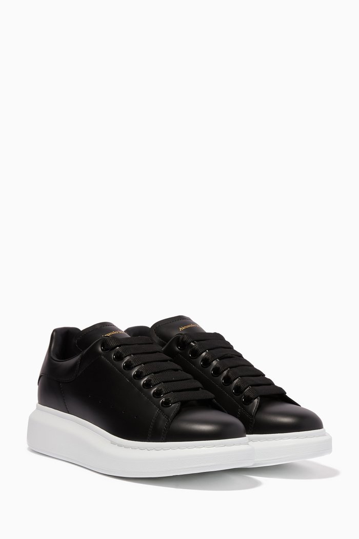 

Black Platform Leather Sneakers
