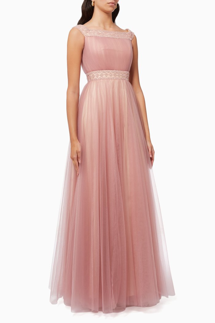 

Embellished Tulle Gown, Pink