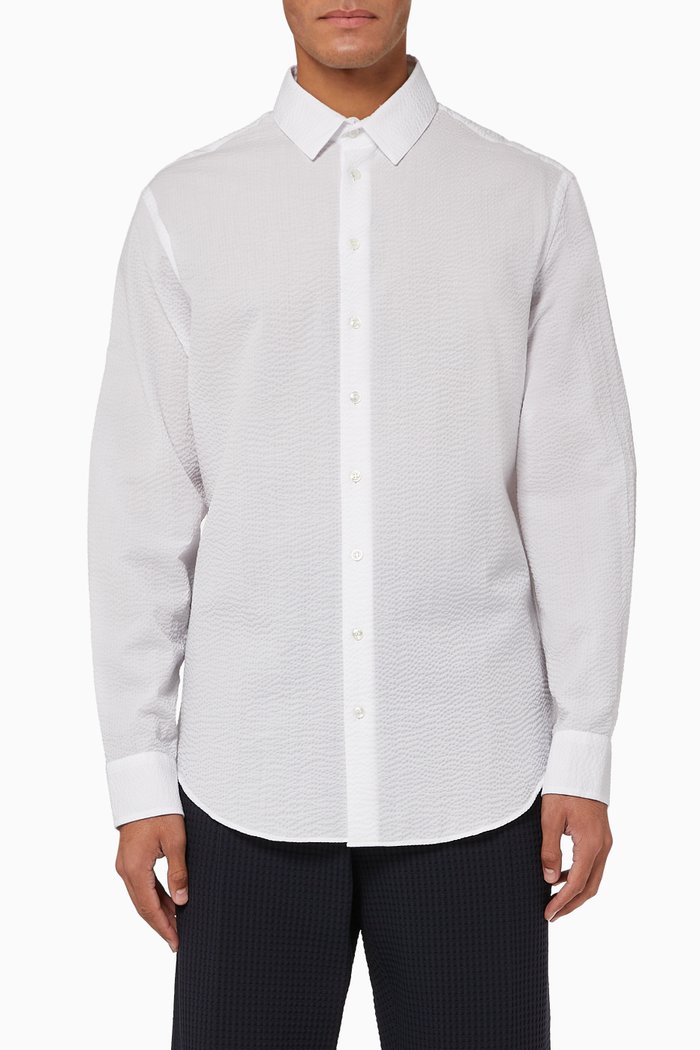 

Seersucker Cotton Shirt, White