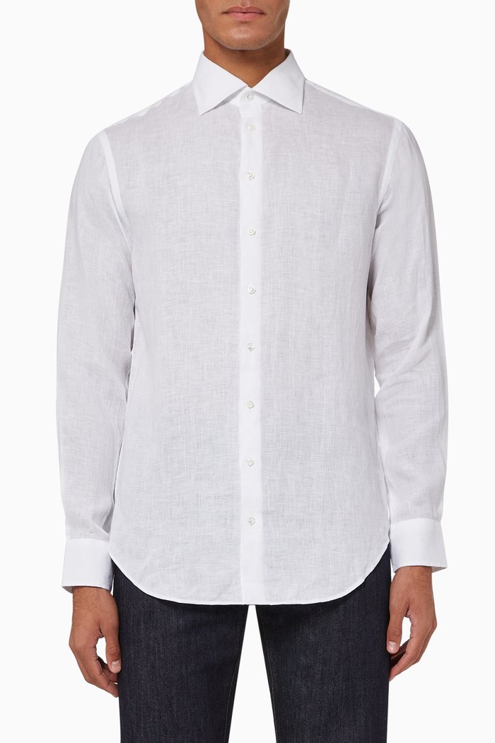 

Regular Fit Linen Shirt, White