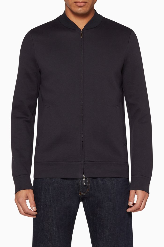 

Sweatshirt Bomber Jacket, Blue