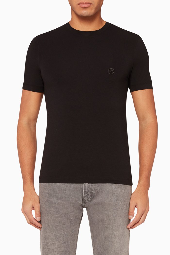 

Logo Embroidered Jersey T-Shirt, Black