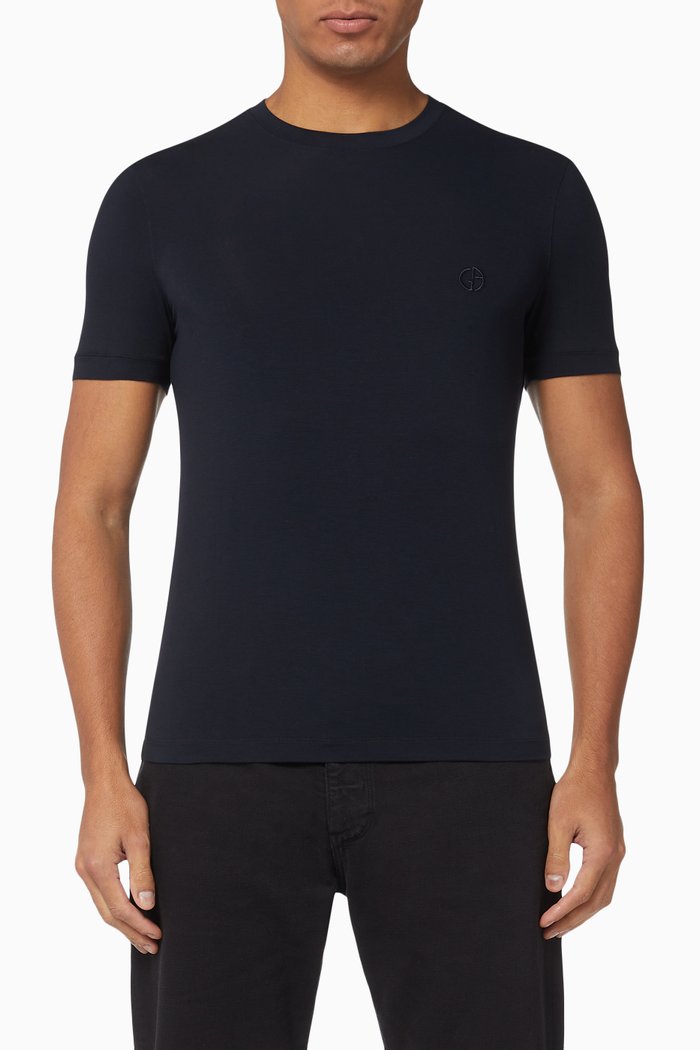 

Logo Embroidered Jersey T-Shirt, Blue