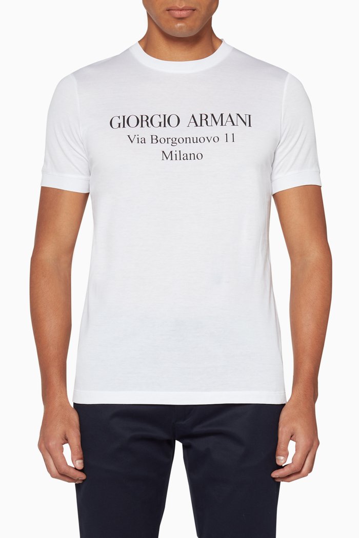 

Borgonuovo Print Cotton T-Shirt, White