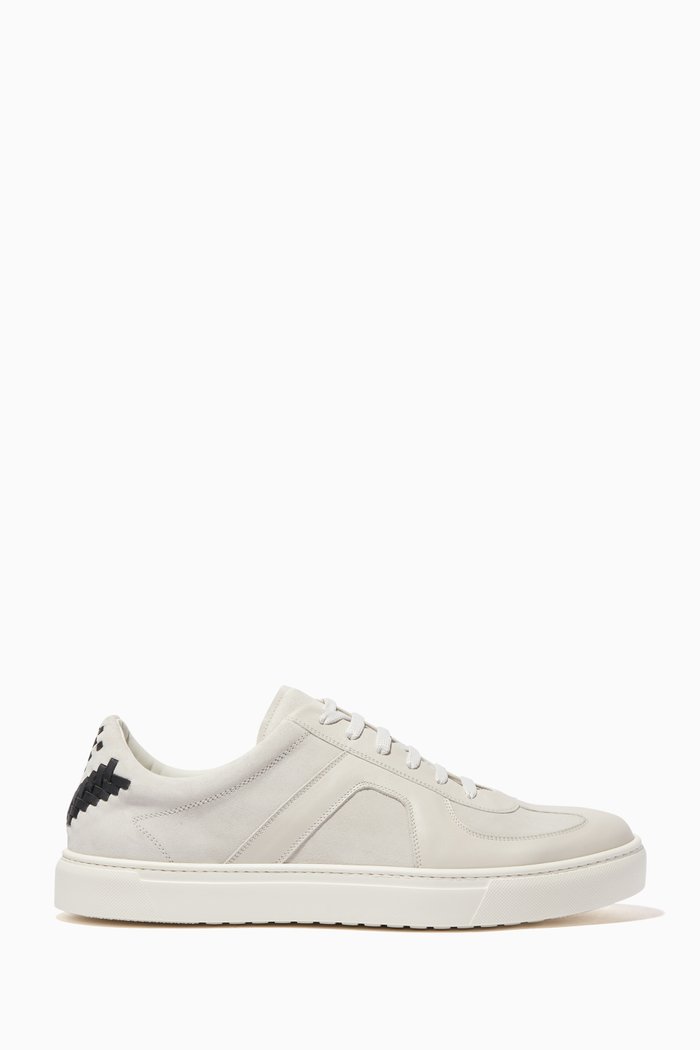 

White Intrecciato-Detail Sneakers, Neutral