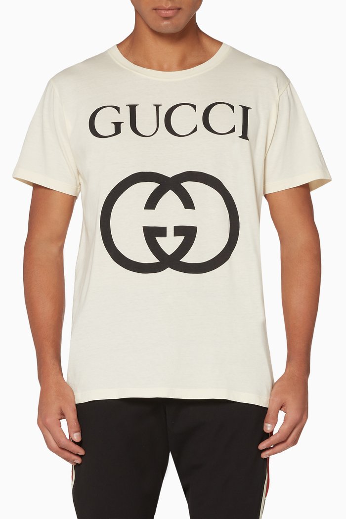

Interlocking G Logo Cotton T-Shirt, White