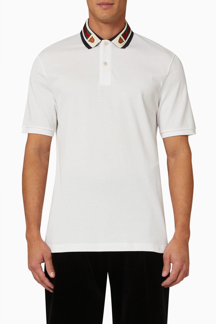 

Web Feline Head Polo T-shirt, White
