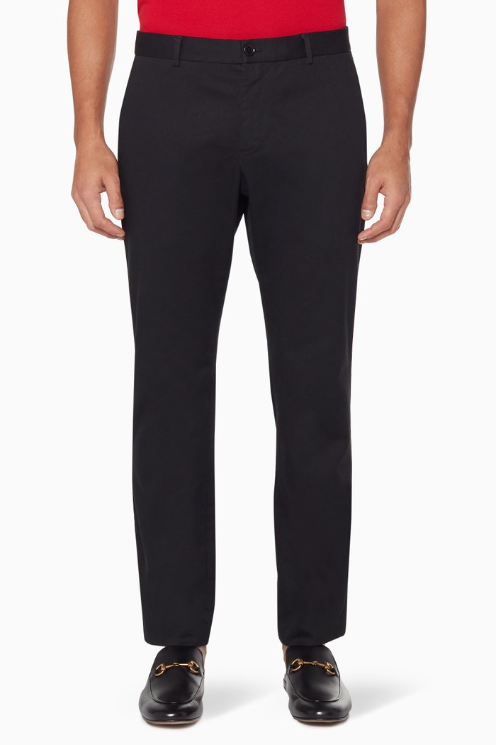 

Black Straight-Leg Cotton Chinos