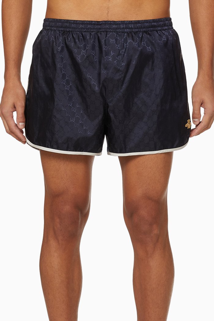 

GG Monogram Swim Shorts, Blue