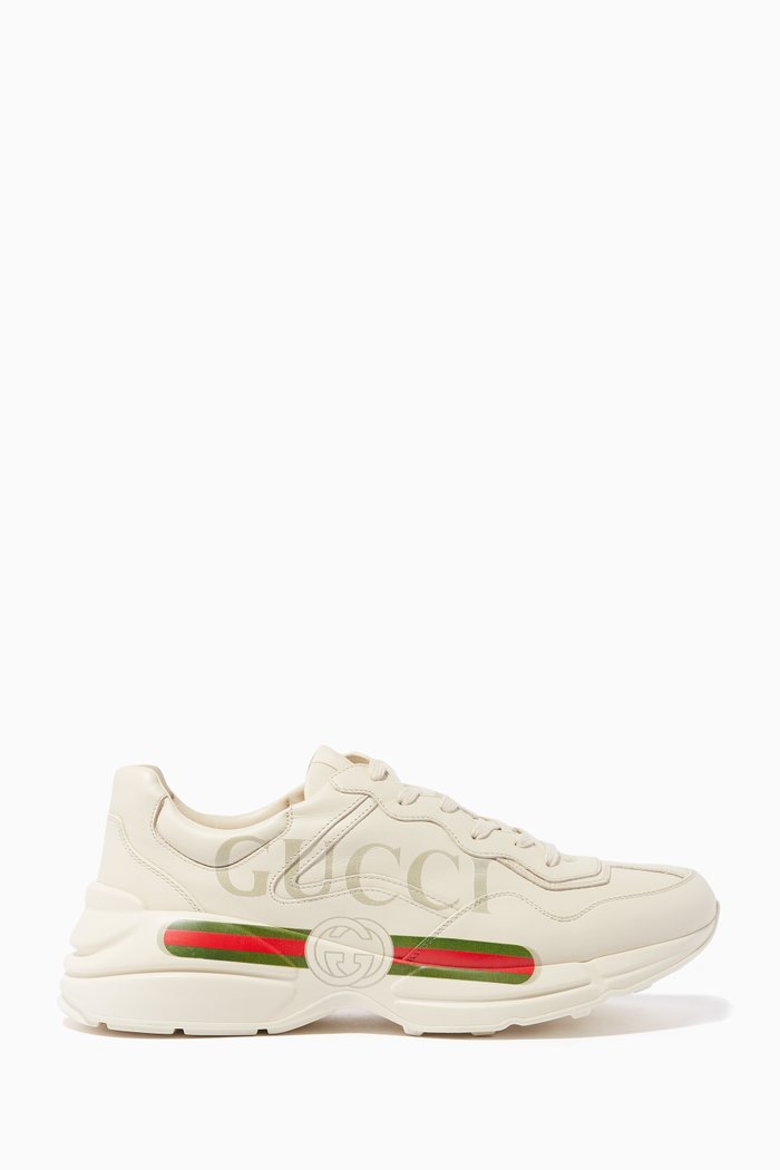 Ivory Rhyton Leather Sneakers, White