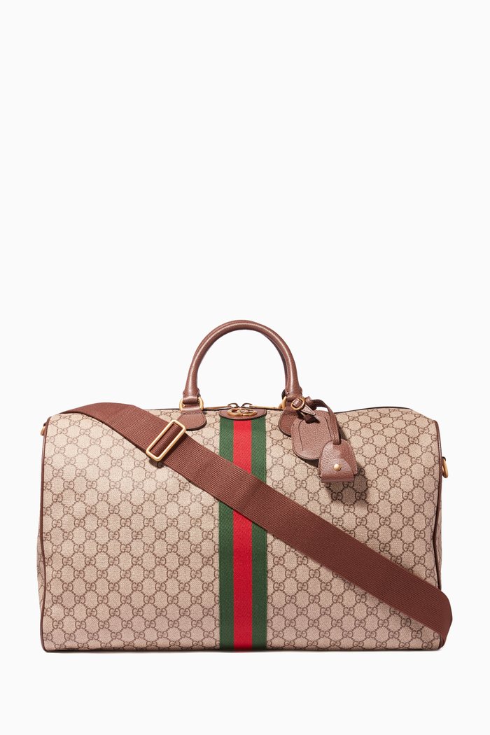 

Beige & Ebony Large Ophidia Duffle Bag, Neutral