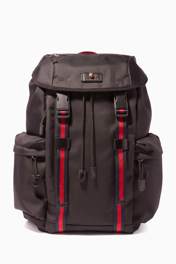 

Black Techno Canvas Backpack