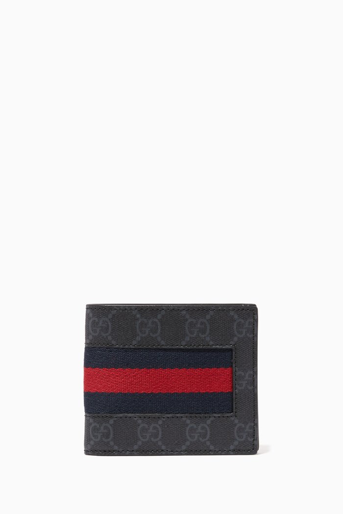 

GG Supreme Web Band Wallet, Black