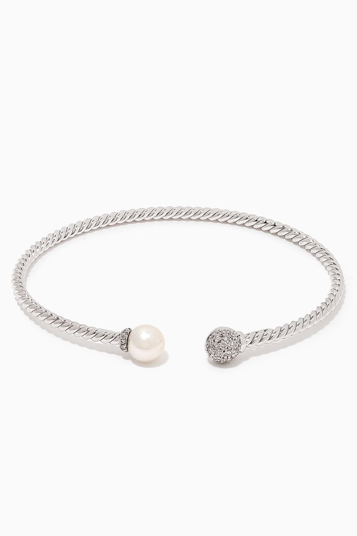 

Petite Solari Diamond Bead & Pearl Bracelet, Silver