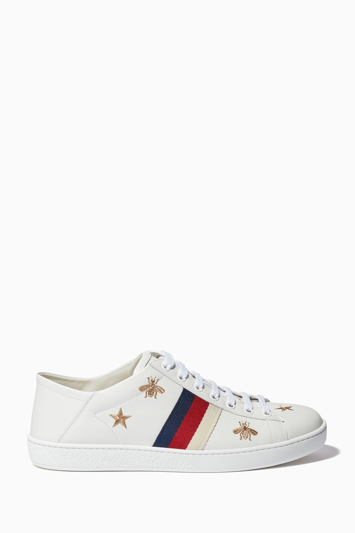 

Ace Embroidered Sneakers, White