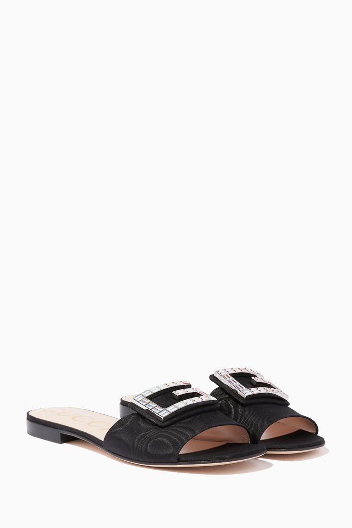 

Black Madeline Moiré Slides