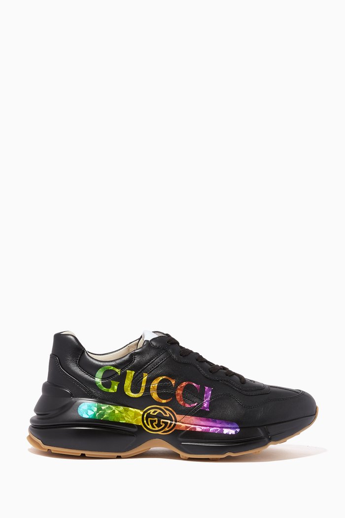 

Rhyton Rainbow Logo Sneakers, Black