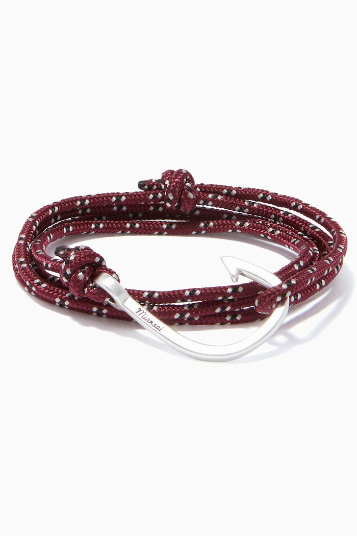 

Red Rope & Silver Plated Hook Bracelet