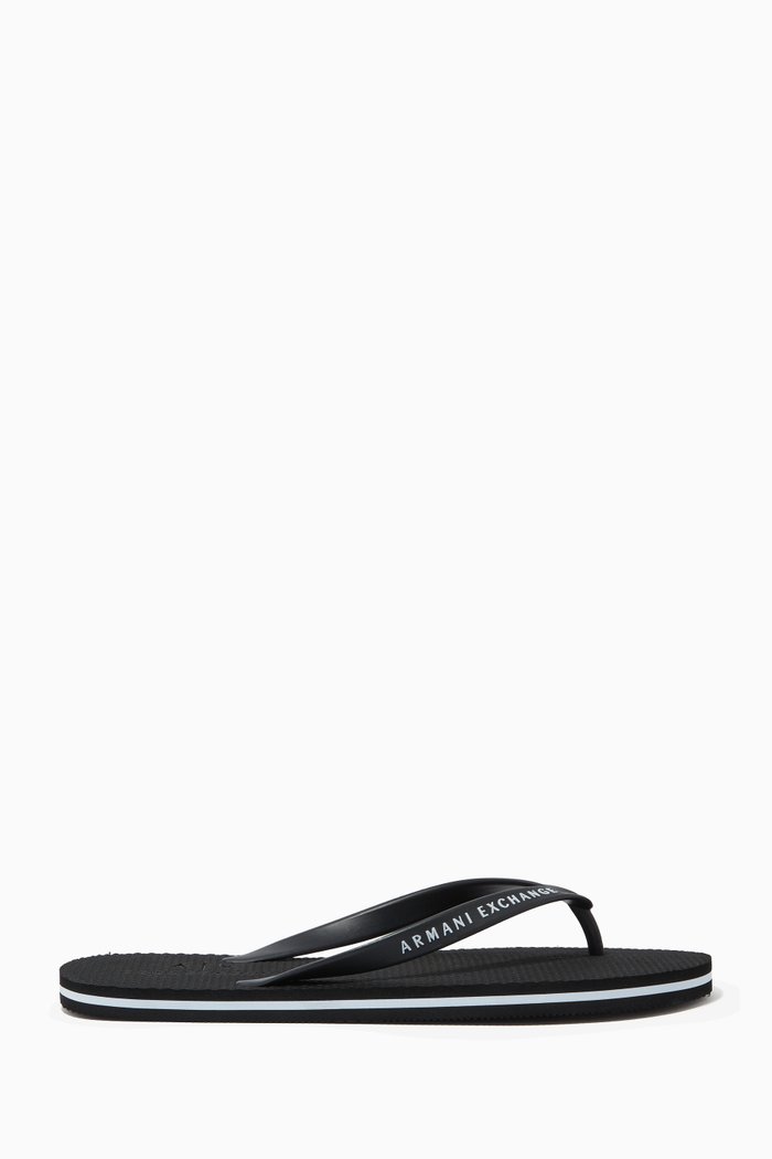 

AX Logo Flip Flops, Black