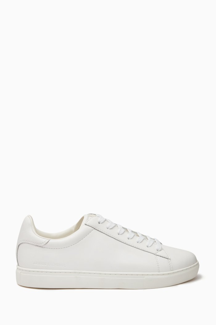 

Logo-embossed Low-top Sneakers in Leather, White