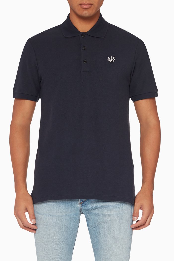 

Dagger-Embroidered Polo T-Shirt, Blue