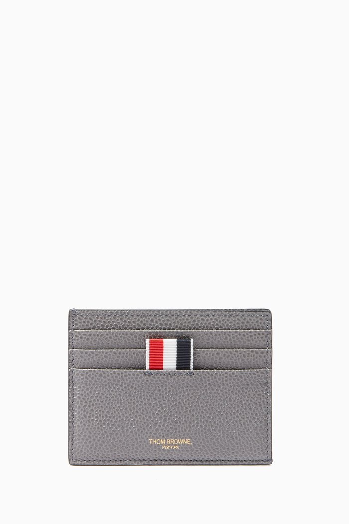 

Grey 4-Bar Edge Leather Card Holder