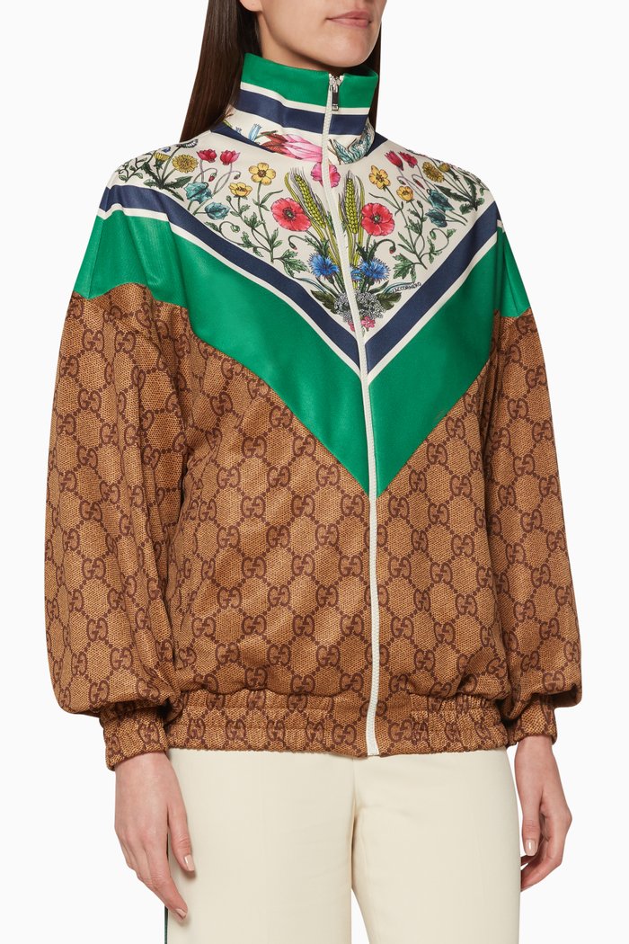 

Multi-Print Track Jacket, Brown