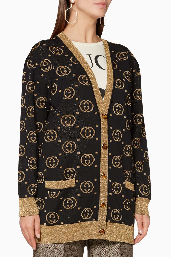 

Black Long-Sleeve Logo Cardigan
