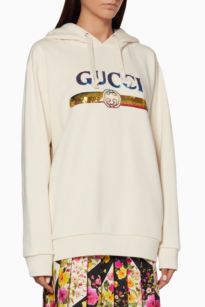 

Off-White Sequined Logo Hoodie, Neutral