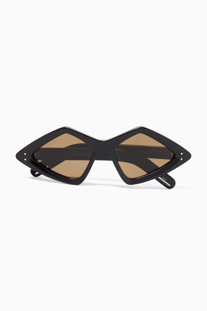 

Geometric Frame Sunglasses, Black