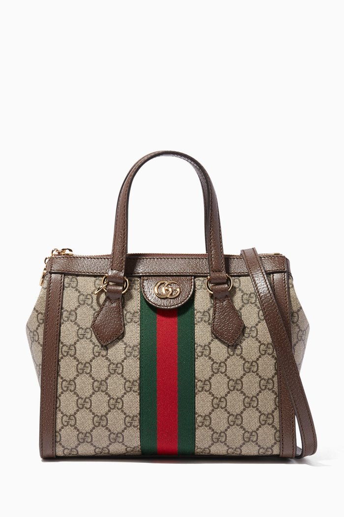 

Beige & Ebony Small Ophidia Tote Bag, Neutral