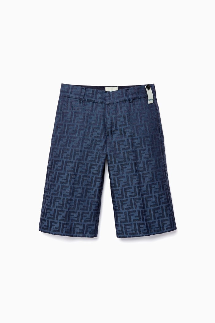 

Blue Logo-Print Jacquard Shorts