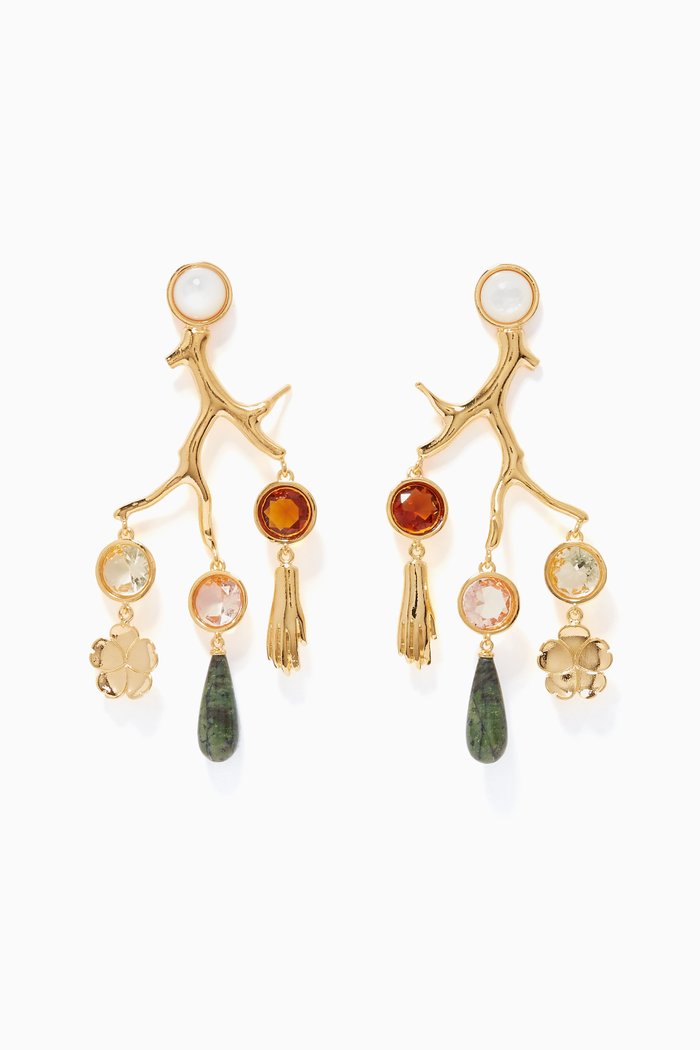 

Multi-Coloured Relic Chandelier Earrings, Multicolour