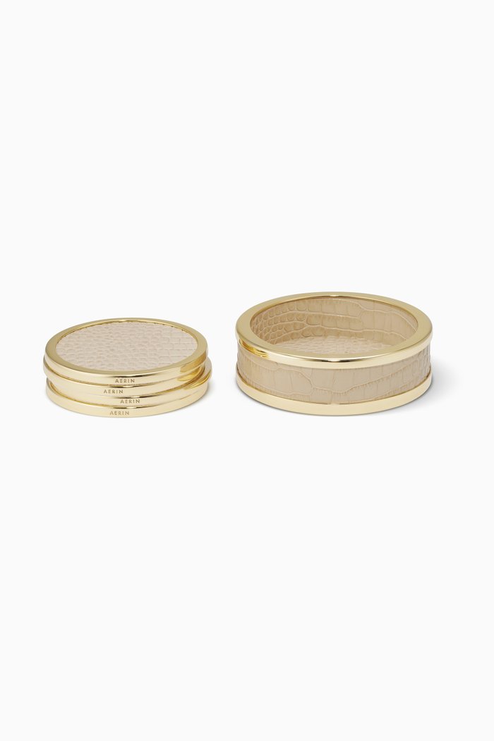 

Fawn Colette Crocodile-Embossed Leather Coasters, Set of 4, Multicolour