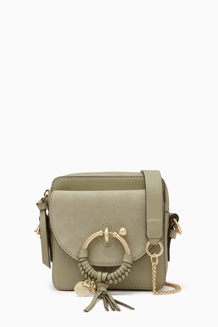 

Joan Camera Bag in Grained & Suede Cowhide, Green