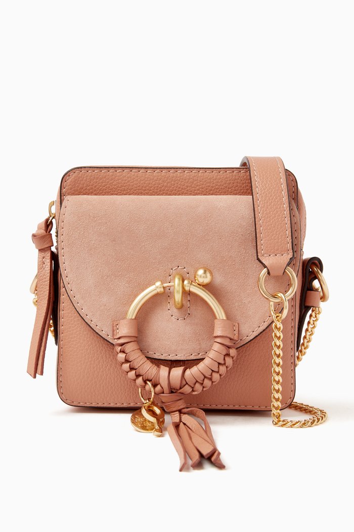 

Mini Joan Camera Bag in Grained & Suede Cowhide, Pink