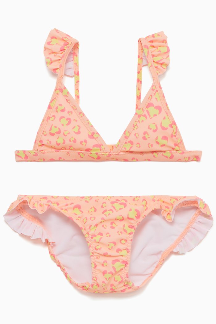 

Orange Frill Strap Two-Piece Bikini